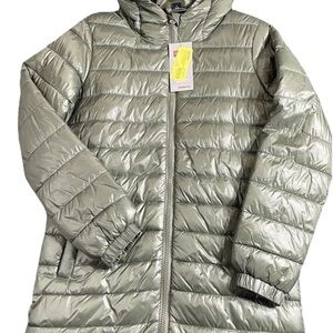 Swiss Tech Silver Puffer Jacket Size Small